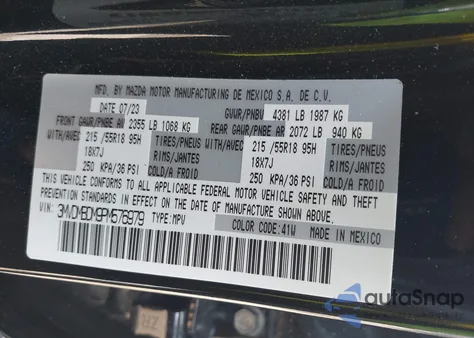 2023 Mazda Cx-30 2.5 S Premium from USA, damaged, VIN 3MVDMBDM9PM576979